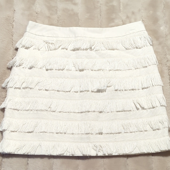 The Limited Dresses & Skirts - The Limited White Fringe Mini Skirt